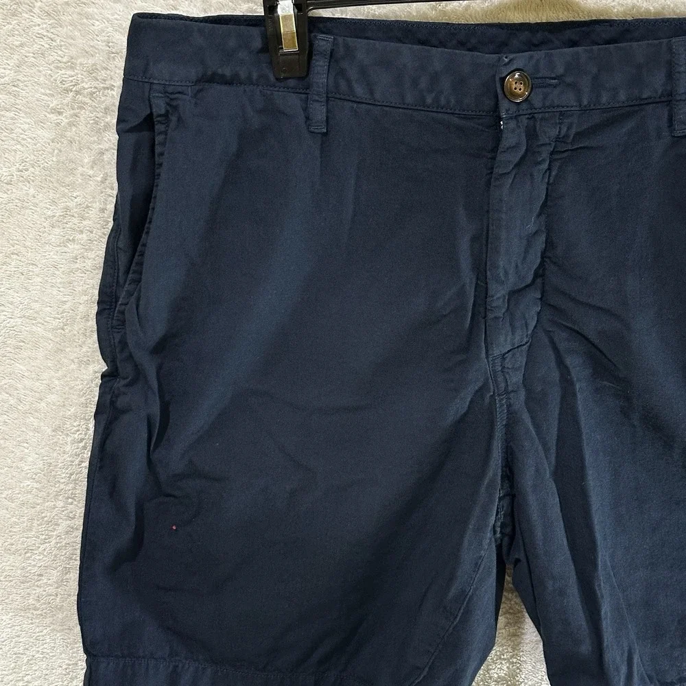 Faherty Men's Shorts Size 36 Navy Comfy Waistband Blue Organic Cotton‎ Blend